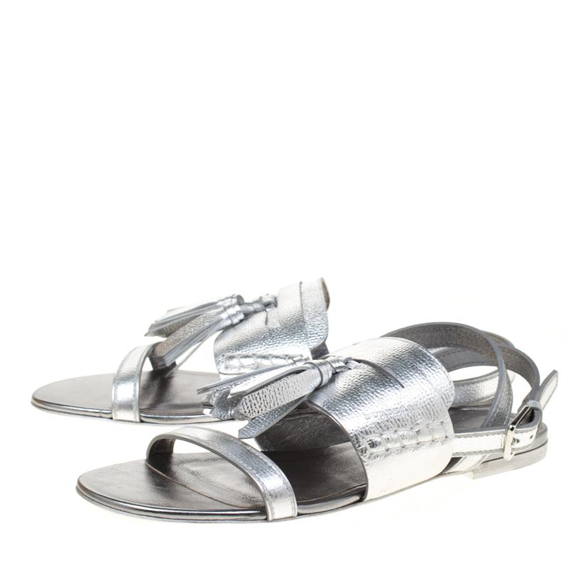 burberry sandals silver