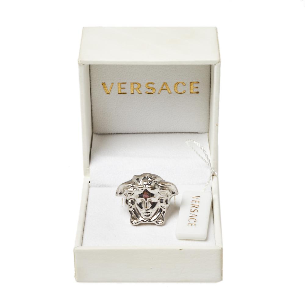 Versace Silver Tone Medusa Ring in Metallic for Men Lyst