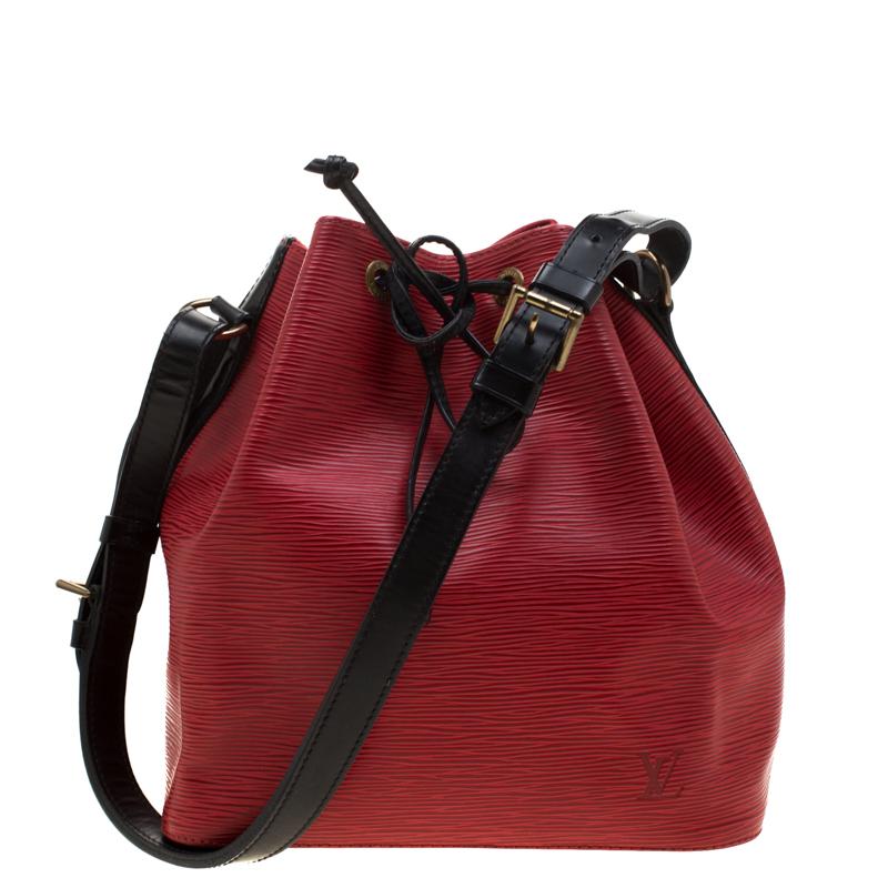 Louis Vuitton Red/black Epi Leather Petit Noe Shoulder Bag - Lyst