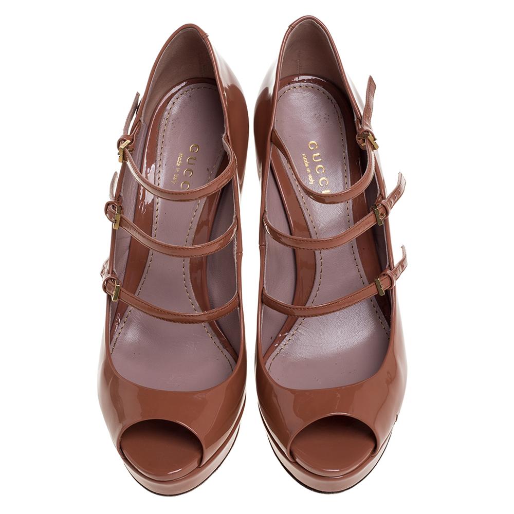 gucci mary jane pumps brown