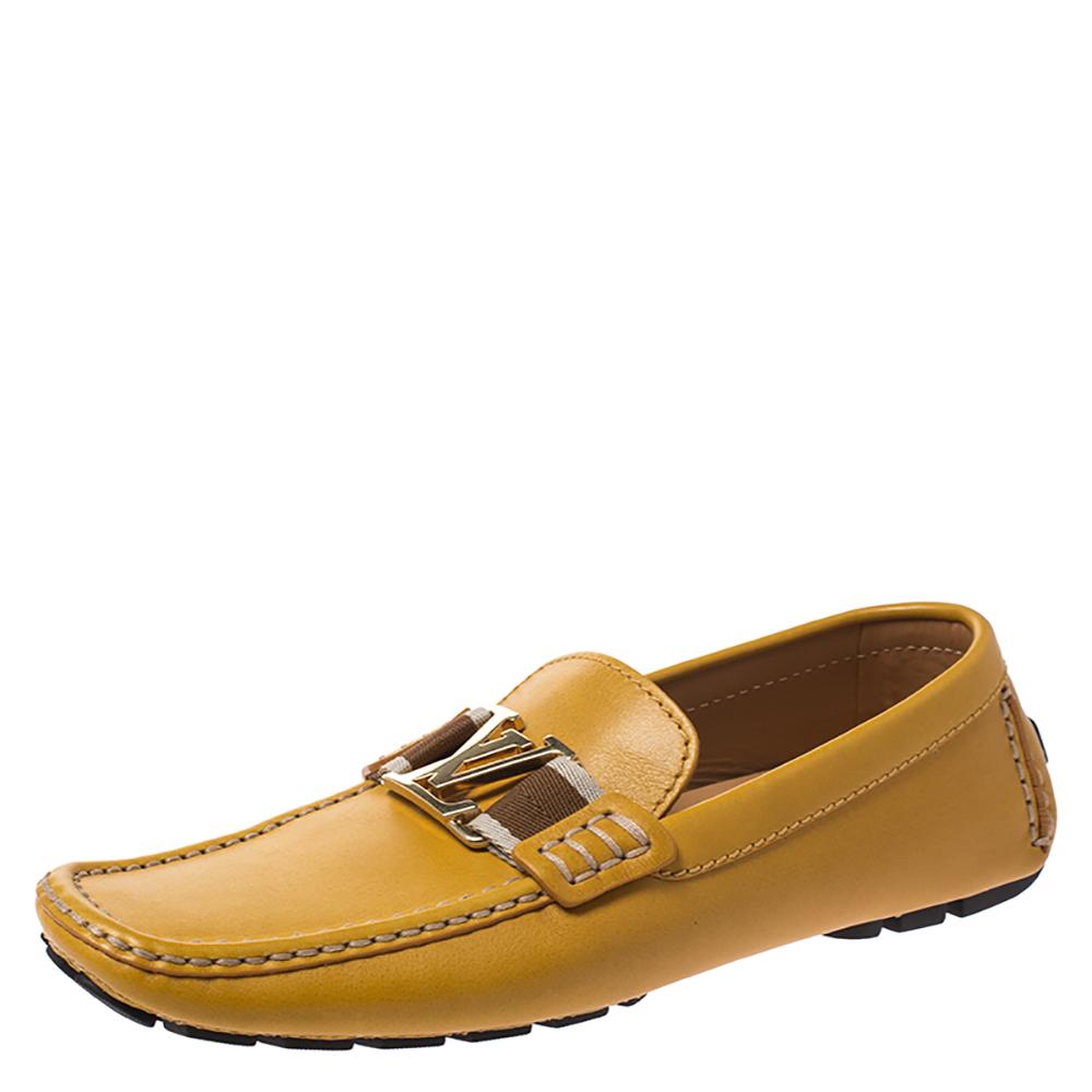 Louis Vuitton Mustard Leather Monte Carlo Loafers Size 41 in Yellow for Men - Lyst