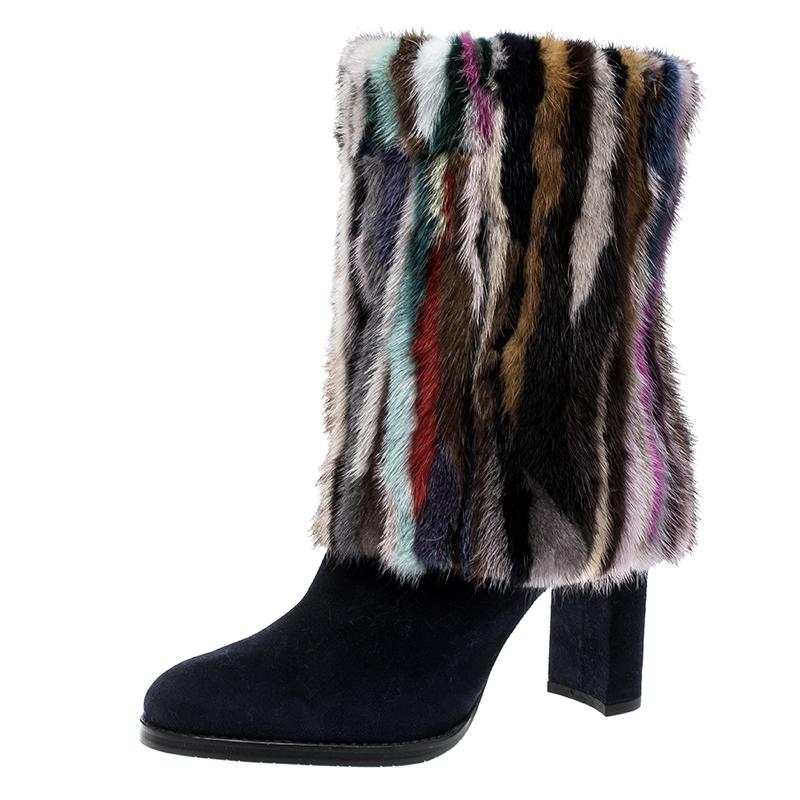 stuart weitzman navy blue boots