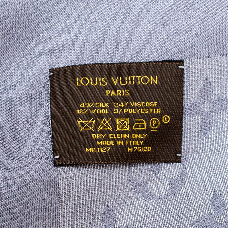 Louis Vuitton Charcoal Grey Monogram Silk And Wool Shine Shawl in Gray - Lyst