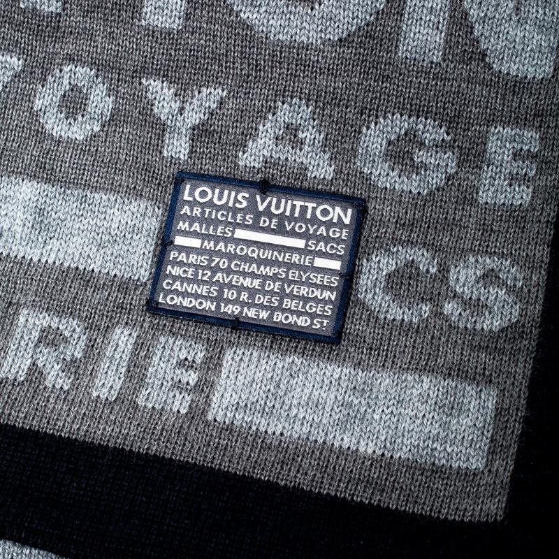 Louis Vuitton Grey Wool Article De Voyage Wool Scarf in Gray for Men - Lyst