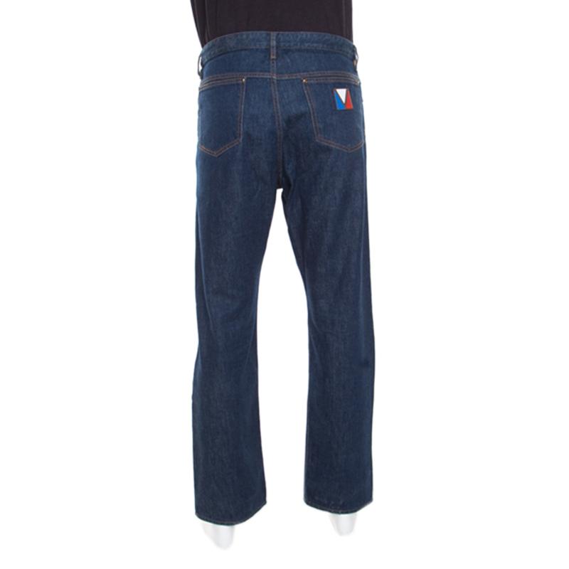 Louis Vuitton Indigo Dark Wash Denim Regular Straight Fit Jeans Xl in Blue for Men - Lyst