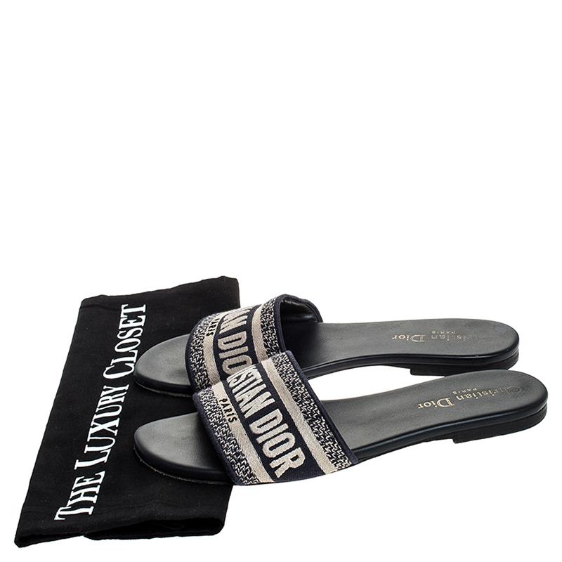 dior canvas slides