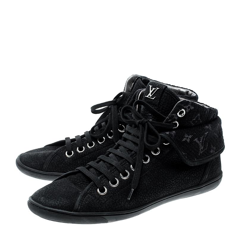 Louis Vuitton Monogram Fabric & Suede Brea Sneaker Boots in Black - Lyst