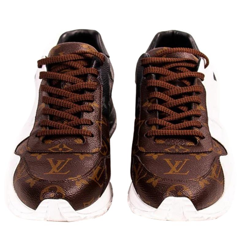 Louis Vuitton Canvas Monogram Run Away Sneakers Size 42.5 in Brown,White (Brown) for Men - Lyst