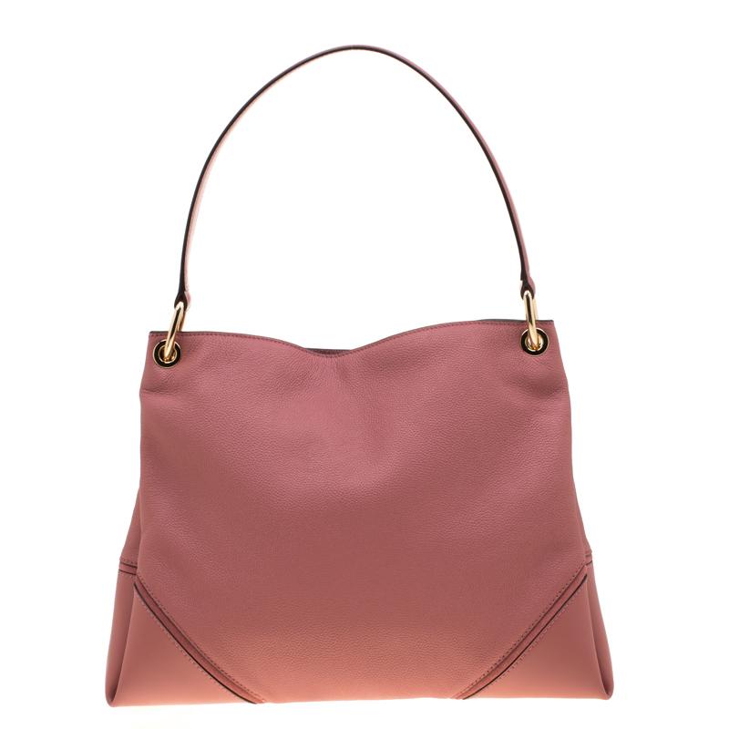 Michael Kors Pink Leather Large Nicole Shoulder Bag in Pink - Lyst