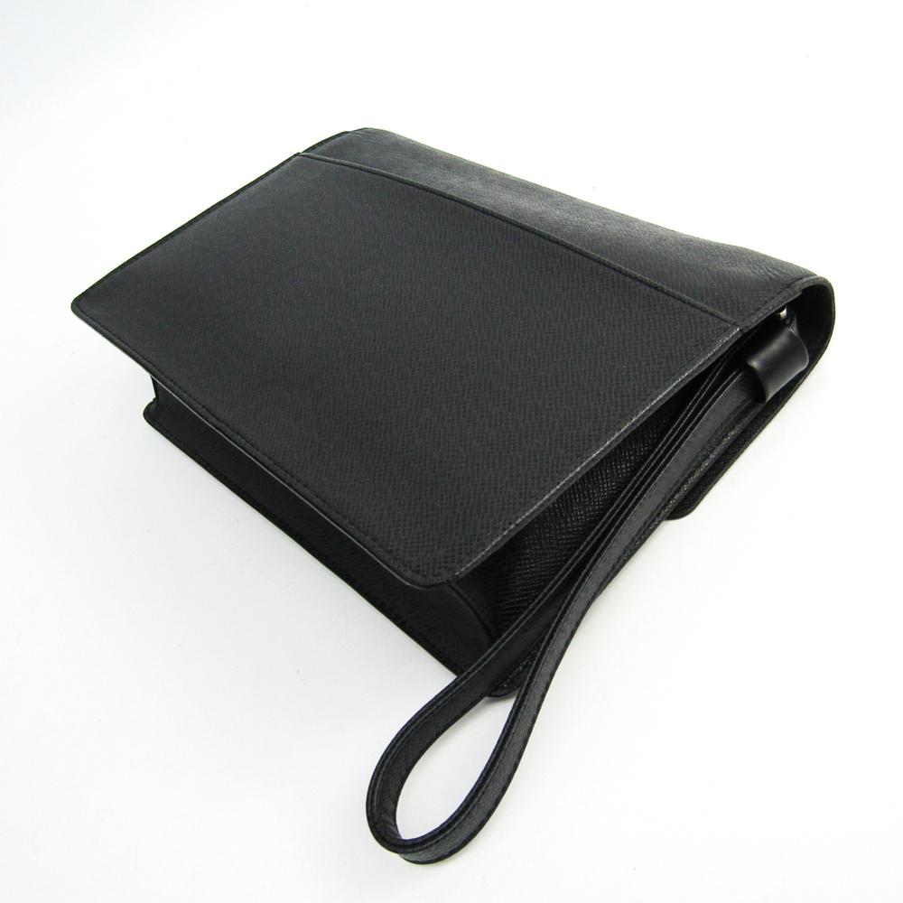 Louis Vuitton Ardoise Taiga Leather Selenga Clutch Bag in Black for Men - Lyst