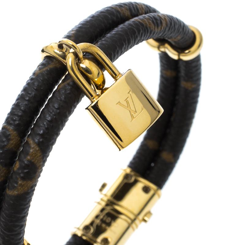 Louis Vuitton Keep It Twice Monogram Canvas Padlock Charm Bracelet 15cm in Brown - Lyst