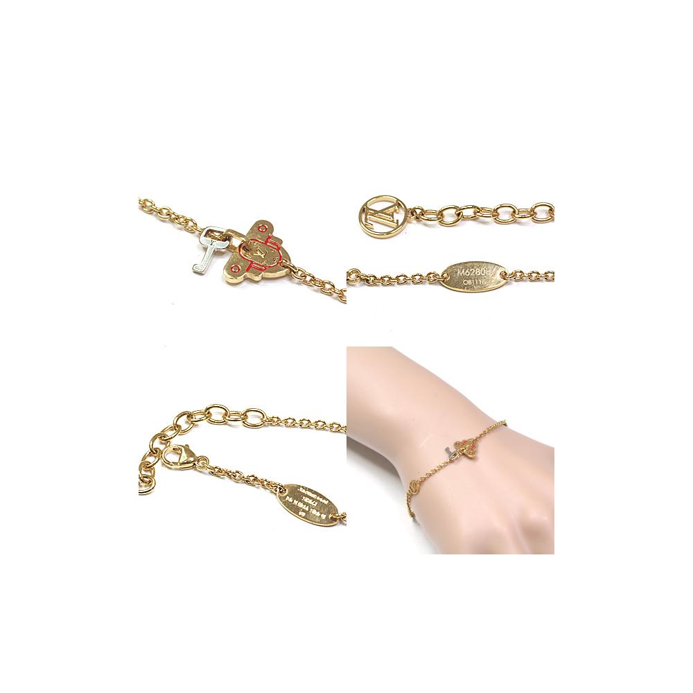 Louis Vuitton Lock It Charm Gold Plated Bracelet in Gold,Red,Silver (Metallic) - Lyst