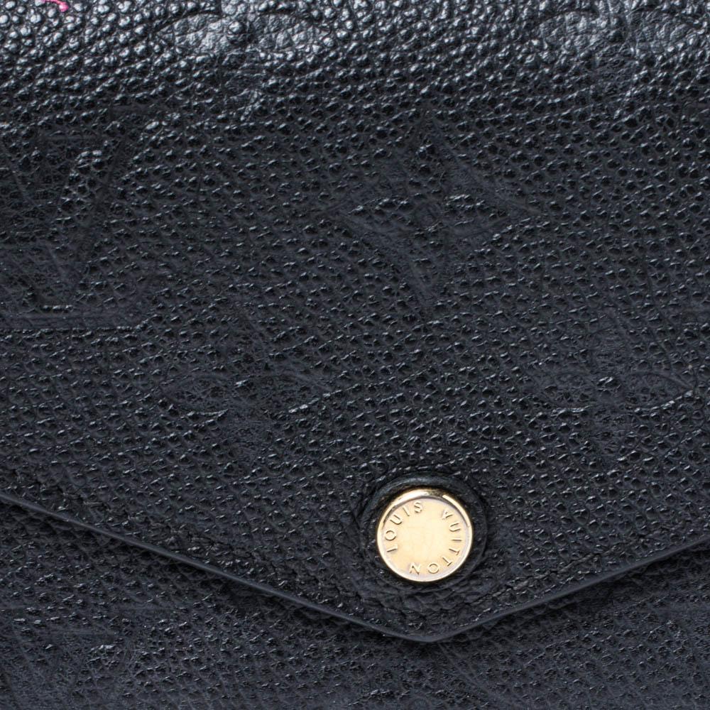 VICTORINE WALLET 12CM BLACK RED MONOGRAM EMPREINTE LEATHER