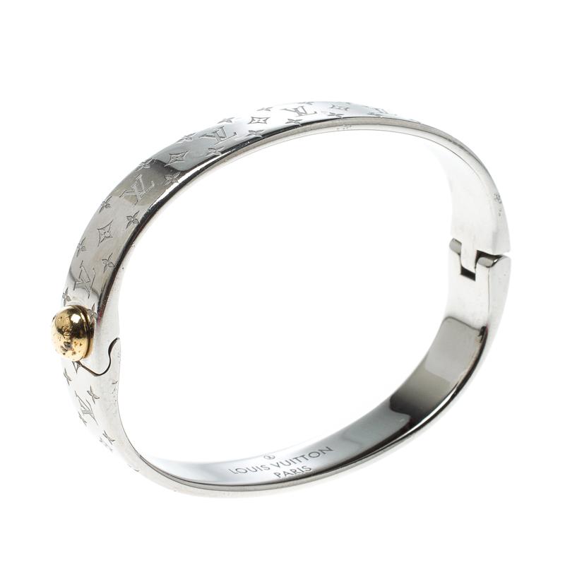 Louis Vuitton Nanogram Gold Tone Cuff Bracelet S Louis Vuitton