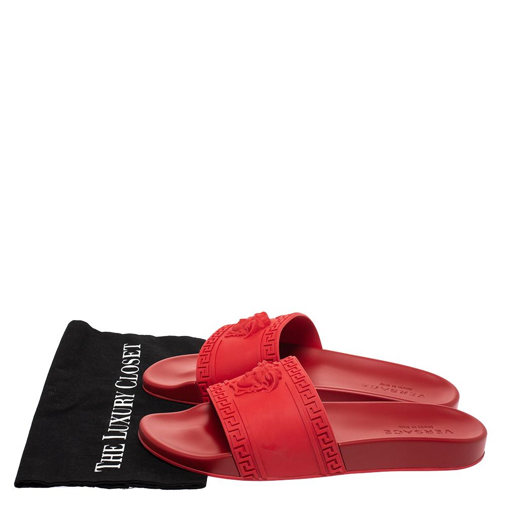 versace flip flops red