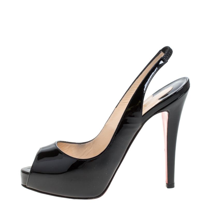christian louboutin peep toe slingback
