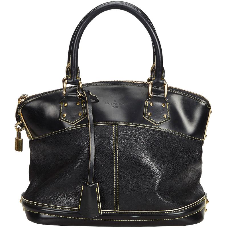 Louis Vuitton Black Suhali Leather Lockit Mm Bag in Black - Lyst