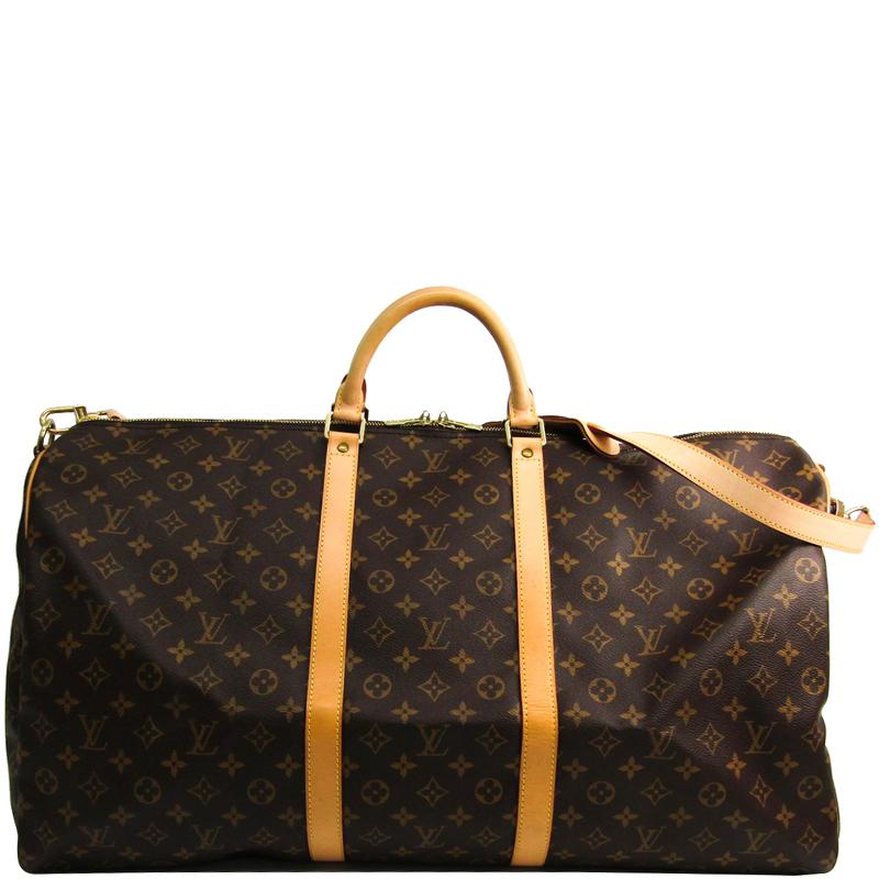 Louis Vuitton Monogram Canvas Keepall Bandouliere 60 Bag in Brown - Lyst