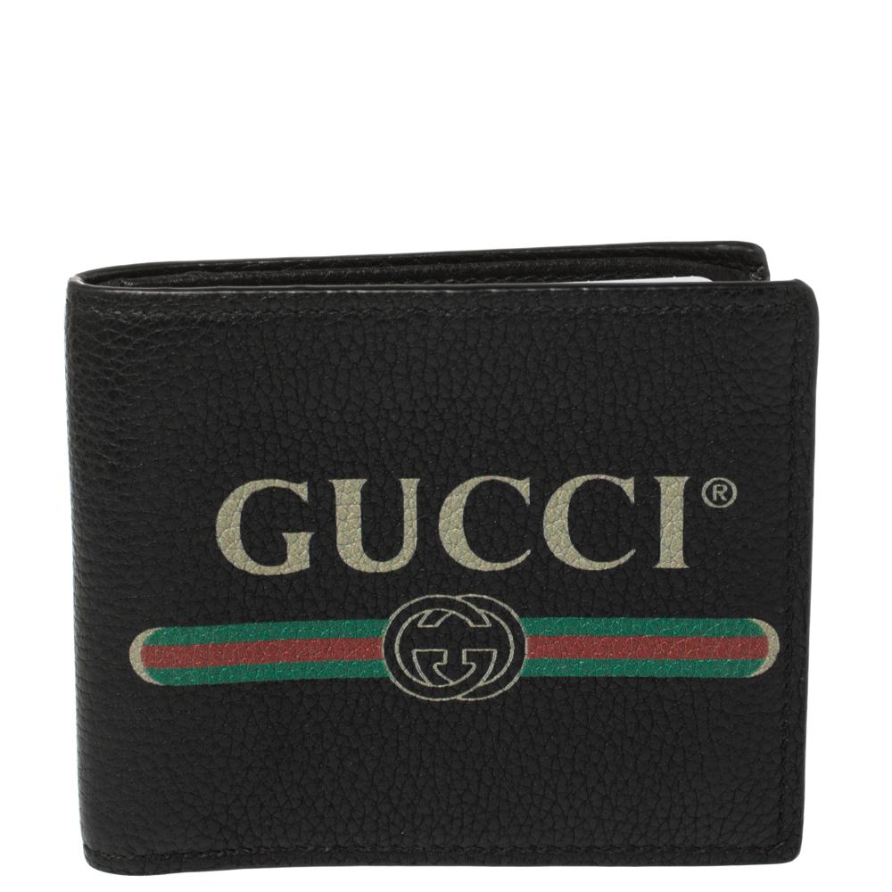 gucci print leather coin wallet