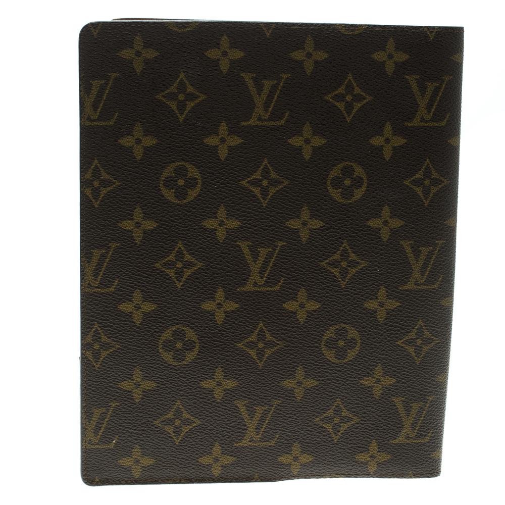 Louis Vuitton Monogram Canvas Large Desk Agenda Cover In Brown For