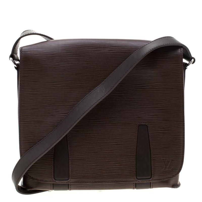 Louis Vuitton Brown Epi Leather Harrington Messenger Bag in Brown for Men - Lyst