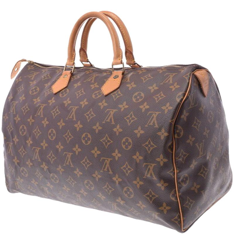 Louis Vuitton Monogram Canvas Speedy 40 Bag in Brown - Lyst