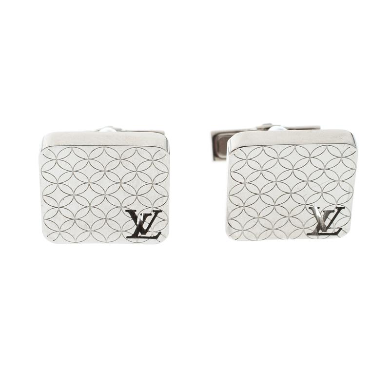 Louis Vuitton Champs Elysees Textured Tone Cufflinks in Silver (Metallic) for Men - Lyst