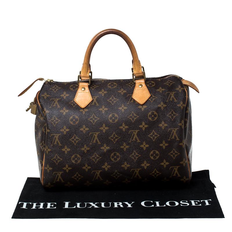 Louis Vuitton Monogram Canvas Speedy 30 Bag in Brown - Lyst