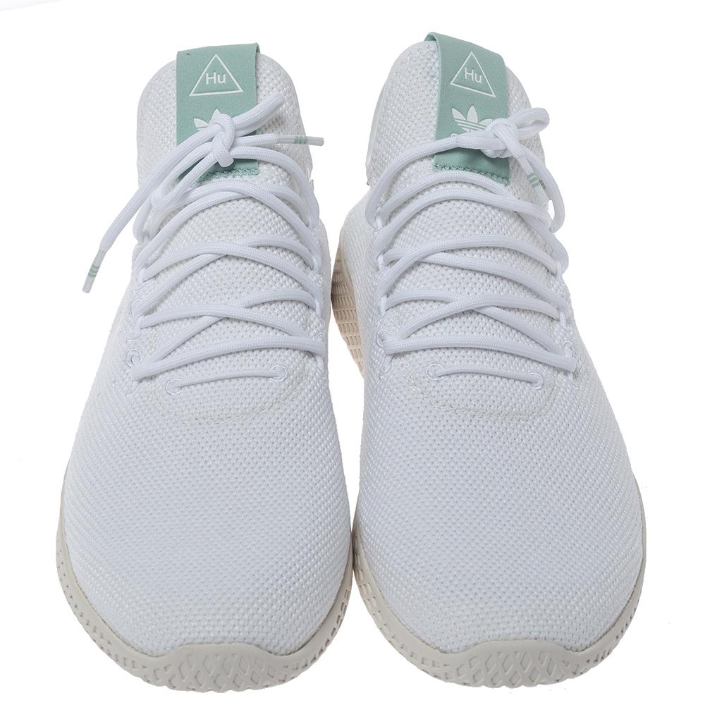 adidas Pharrell Williams X White Cotton Knit Pw Tennis Hu Sneakers Size 46 for Men - Lyst