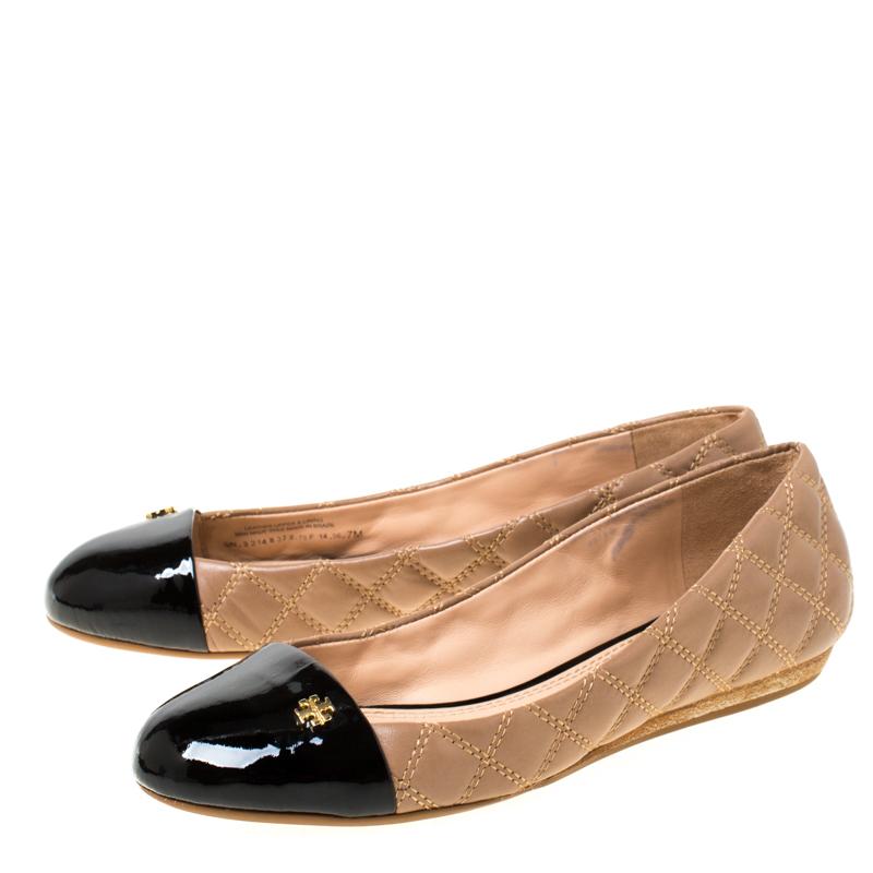 beige tory burch flats