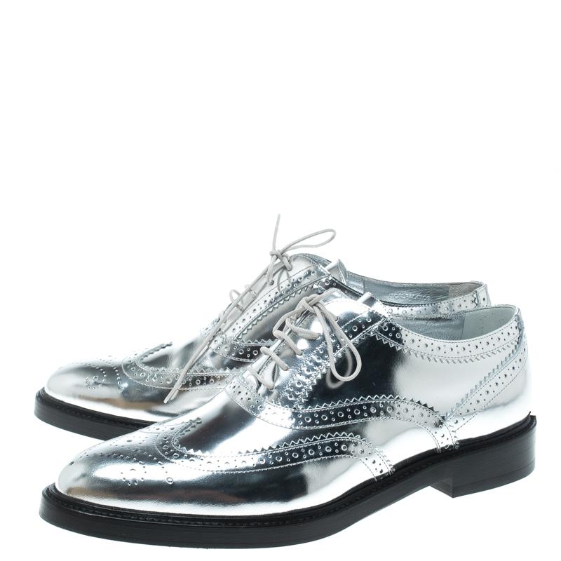 silver lace up oxfords