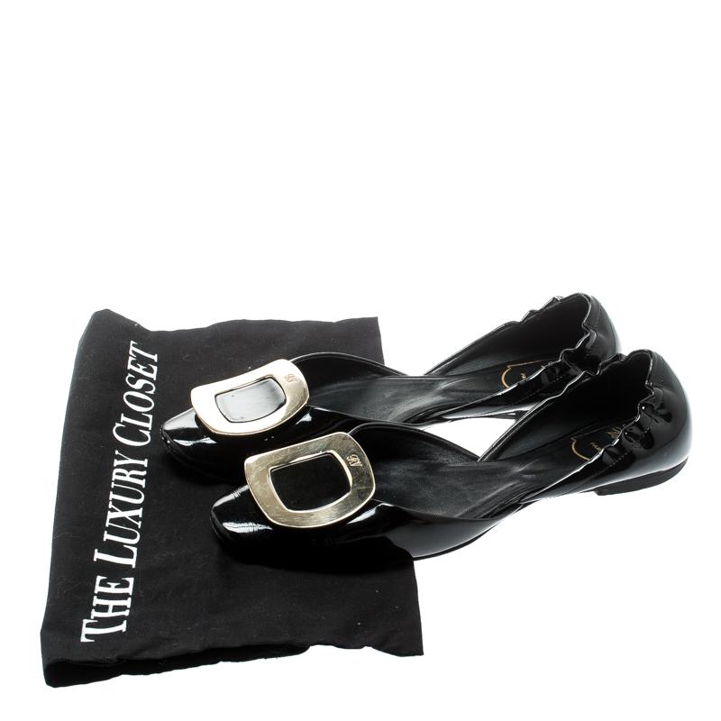 roger vivier black patent flats