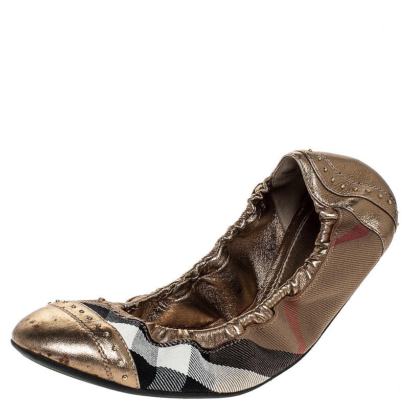 burberry nova check ballerina flats