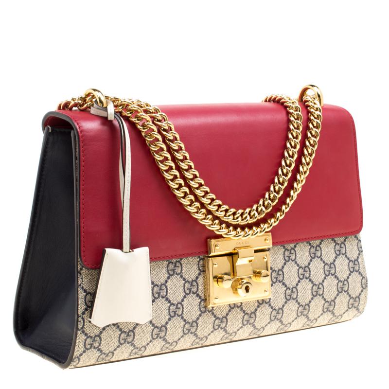 padlock gg supreme canvas medium shoulder bag