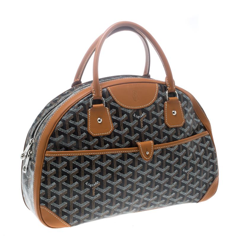 Lyst Goyard Cognac Chevron Print Coated Canvas St Jeanne Mm Gallery