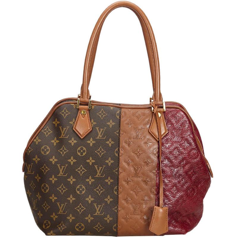 Louis Vuitton Brown/red Limited Edition Marine Monogram Canvas Blocks Zipped Tote in Brown - Lyst