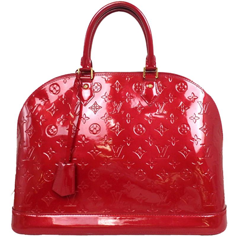 Louis Vuitton Leather Pomme D&#39;amour Monogram Vernis Alma Gm Bag in Red - Lyst