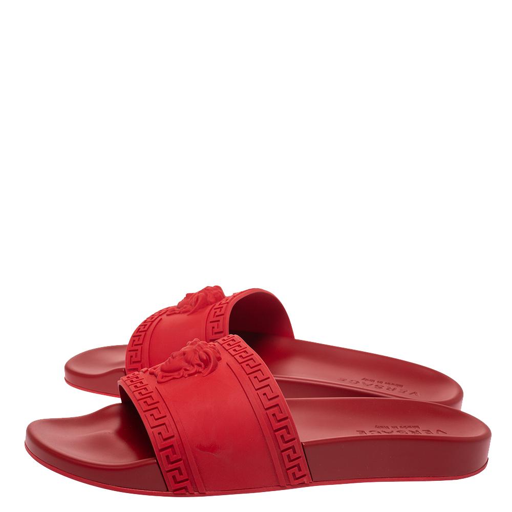 versace flip flops red