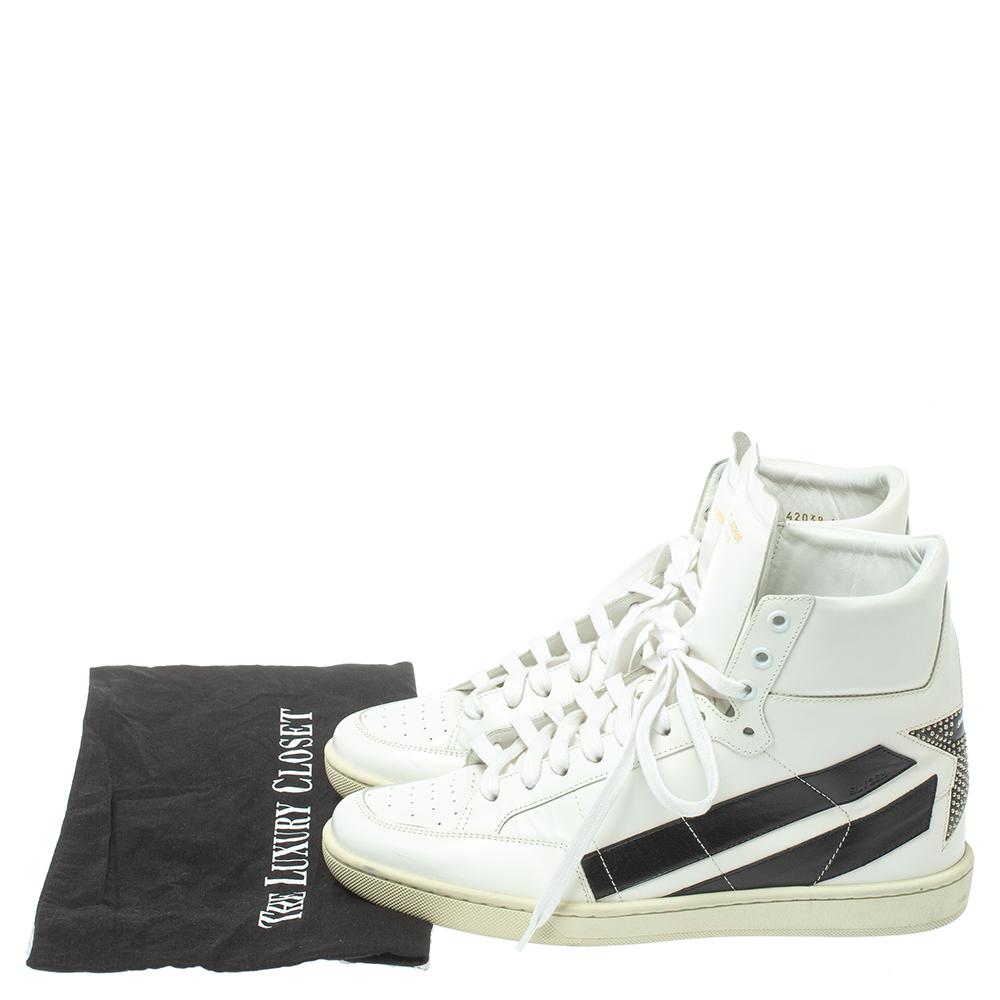 Saint Laurent Saint Laurent White Leather High Top Sneakers for Men - Lyst