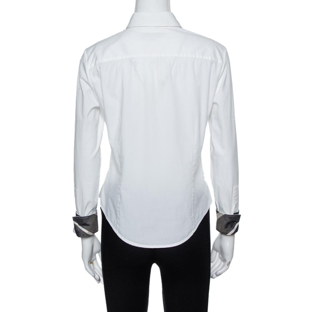 Burberry Brit White Stretch Cotton Long Sleeve Shirt - Lyst