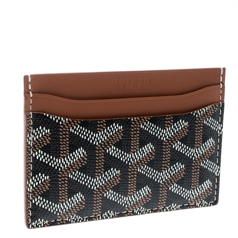 Goyard Brown Ine Coated Canvas Saint Sulpice Card Holder in Brown for