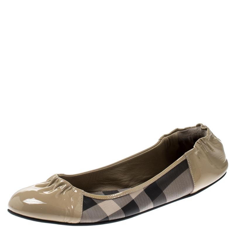 burberry nova check ballerina flats
