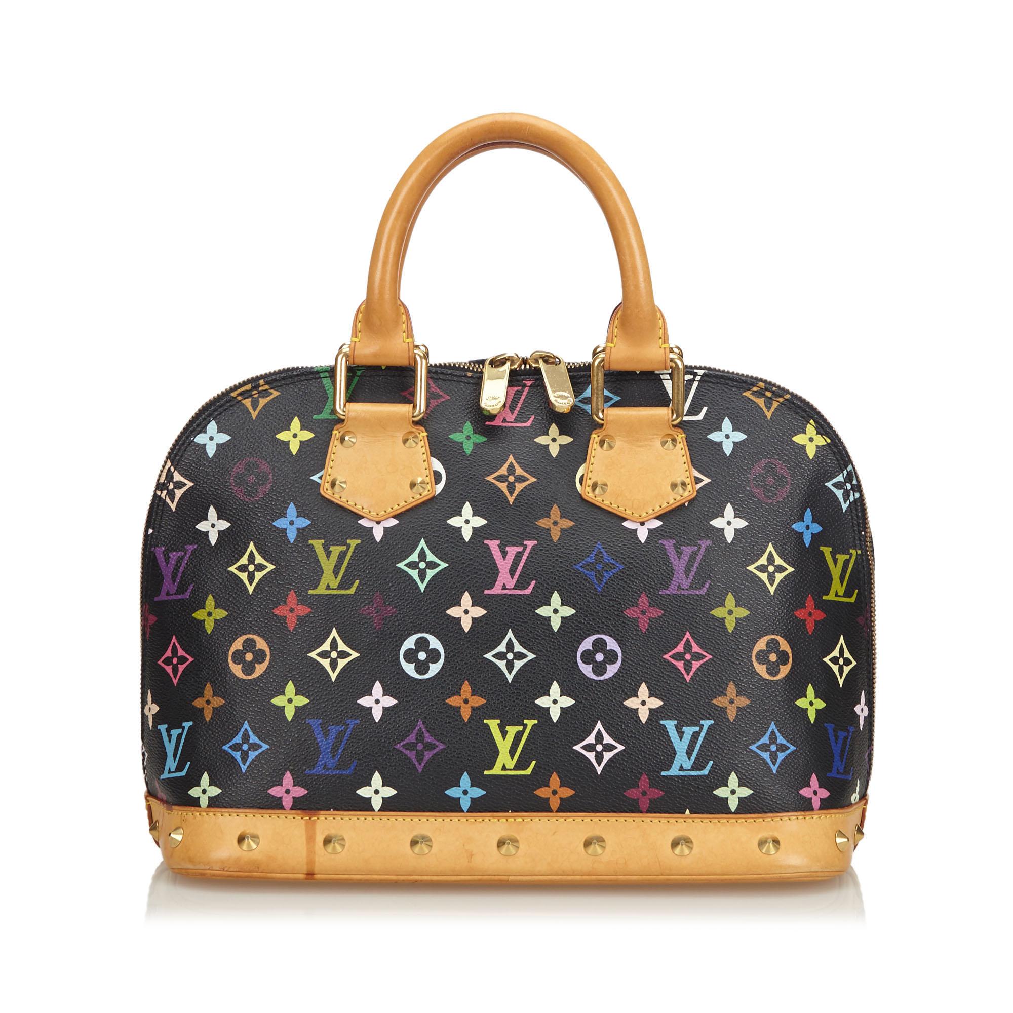 Louis Vuitton Black Multicolor Monogram Canvas Alma PM Bag at
