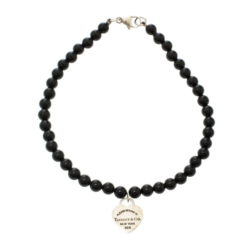 tiffany black bead necklace