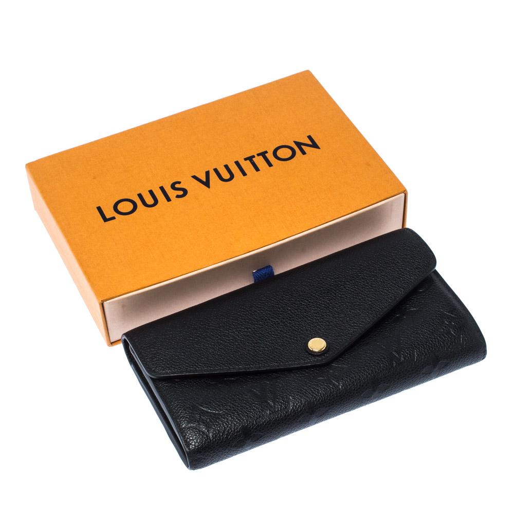 Louis Vuitton Black Monogram Empreinte Leather Sarah Wallet - Lyst