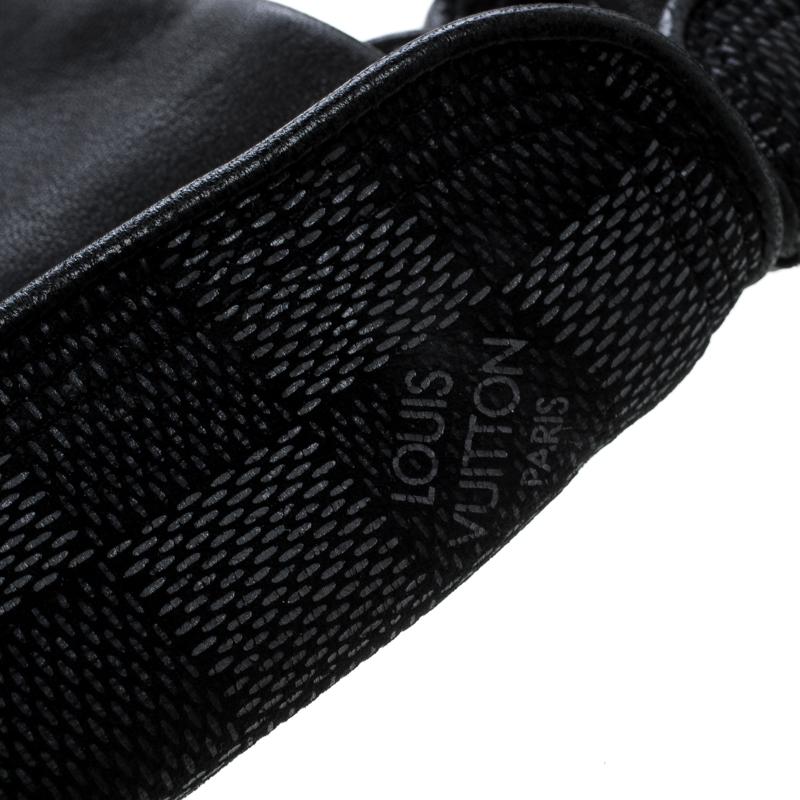 Louis Vuitton Leather Damier Graphite Print Gloves L in Black for Men - Lyst