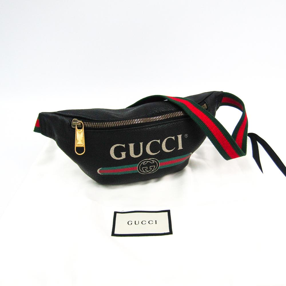 gucci print small belt bag black