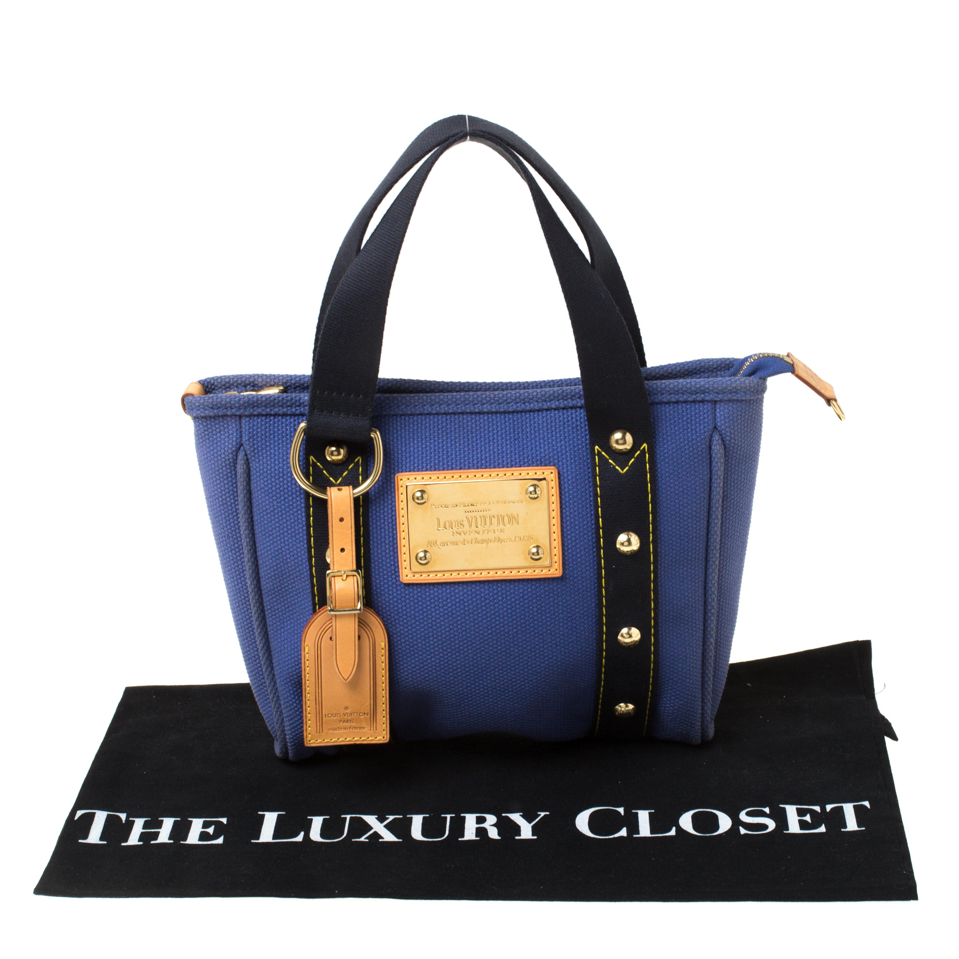 louis vuitton blue canvas bag