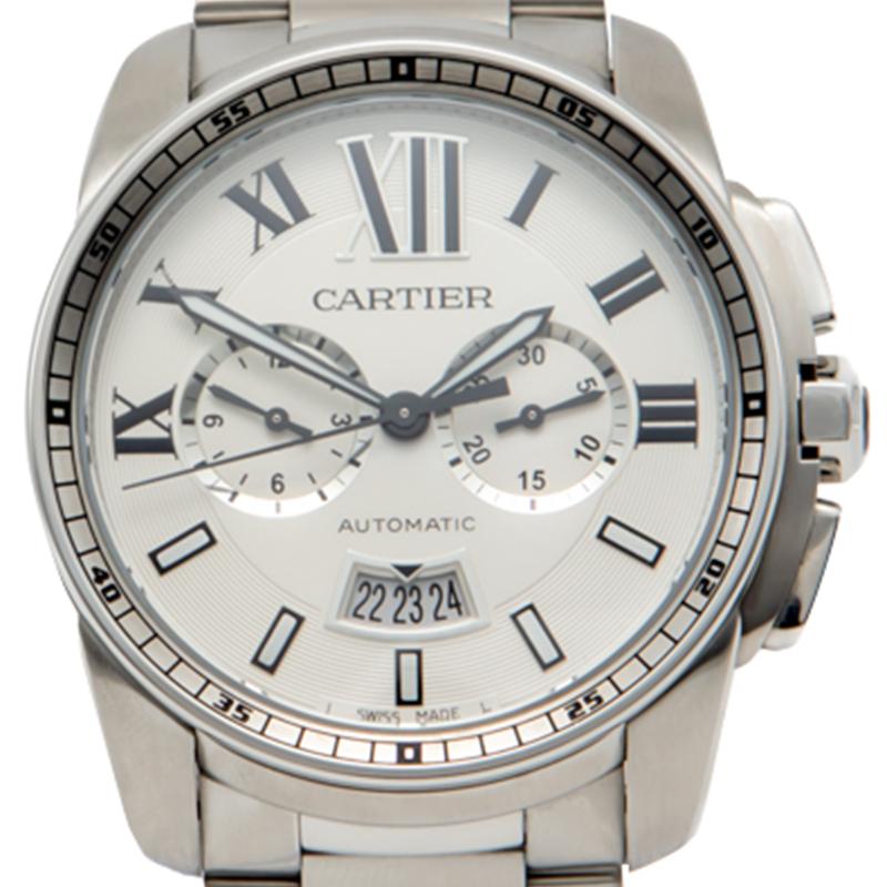 calibre de cartier chronograph watch 42mm steel calibre de cartier chronograph watch 42mm steel
