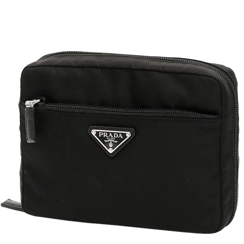 Prada Synthetic Black Nylon Travel Pouch for Men Lyst